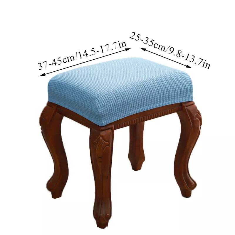 1PC Stool Cover Chair Cover Dressing Stool Cover Elastic Chair Protector Slipcover Removable Dust Covers Square Seat Covers
