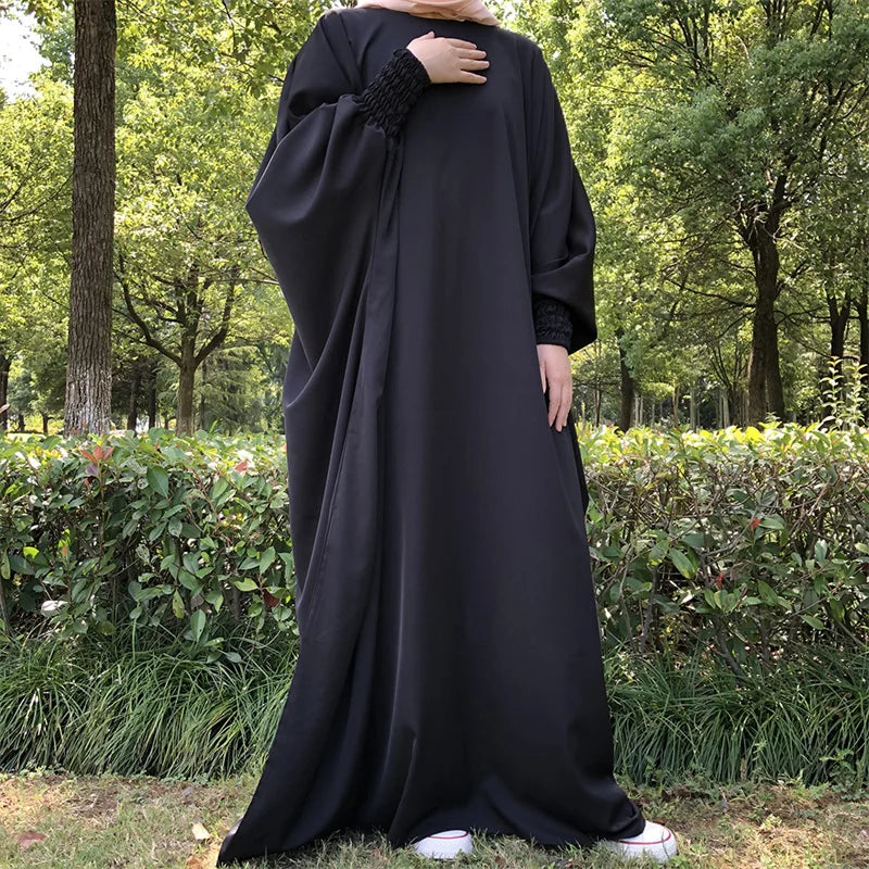 Dropshipping Butterfly Modest Abaya High Quality Ramadan EID Elastic Wrist Maxi Dress Nida Muslim Prayer Islamic Clothing