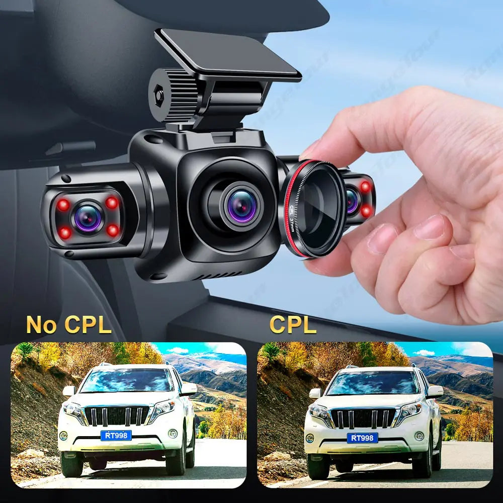 4 Channel 4*1080P Dash Camera Built-in GPS & WiFi CPL Dual Lens 8 Infrared Light Night Vision 170 Degree with Rear Lens Car DVR