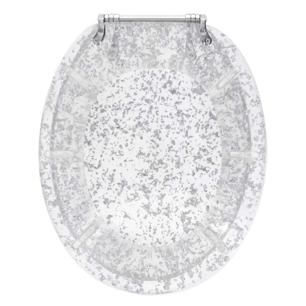 Toilet Seat Elongated Resin with Chrome Hinges