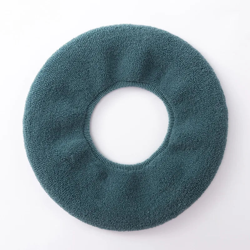 1Pcs Winter Warm Toilet Seat Cover Closestool Mat Washable Bathroom Accessories Knitting Pure Color Soft O-shape Pad Bidet Cover