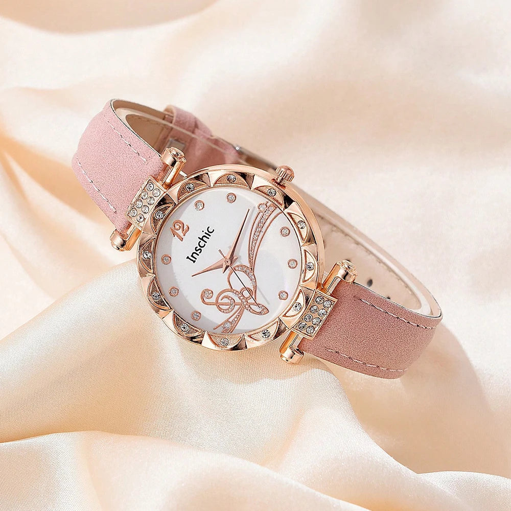 Watch Set For Women Luxury Leather Analog Ladies Quartz Wrist Watch Fashion Bracelet Watch Set Holiday Gifts Montre