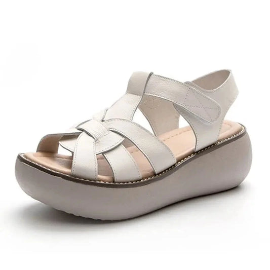 Women Sandals 2024 Summer Shoes Genuine Leather Wedges Sandals Women Peep Toe Casual Platform Sandals