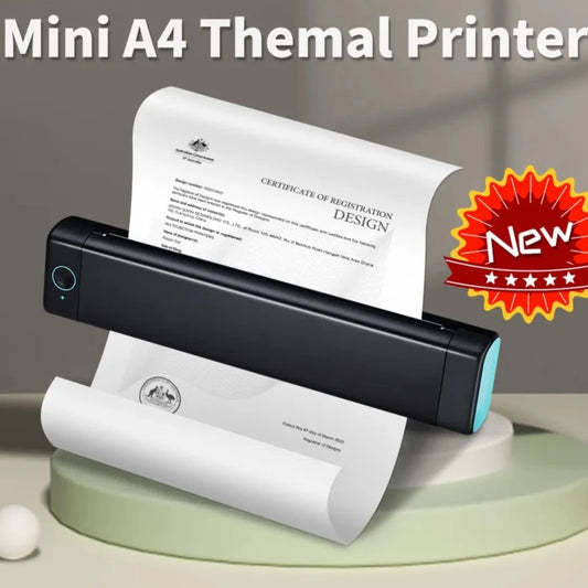 Portable Thermal Printer,Supports 8.26"x11.69" A4 Thermal Paper,Wireless Mobile Travel Printers for Car & Office