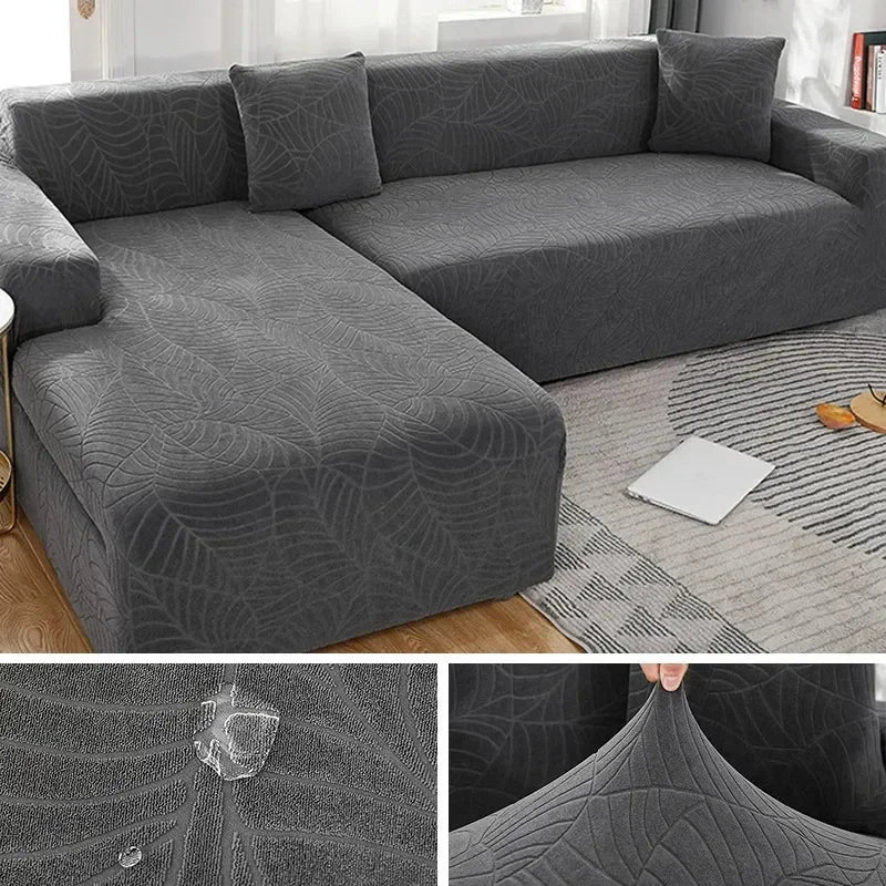 Waterproof Jacquard Sofa Covers 1/2/3/4 Seats Solid Couch Cover L Shaped Sofa Cover Protector Bench Covers