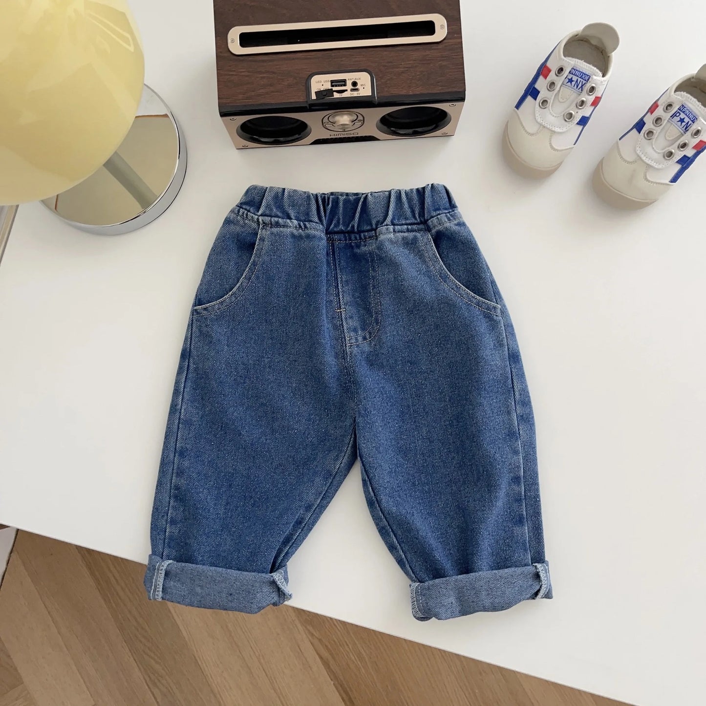 coco 🌸kids Boys' Clothes baby Elastic Band Stretch Denim Trousers for toddler children Boy Clothing Outer wear Jeans pants