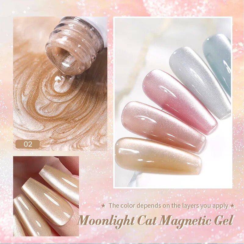BORN PRETTY Moonlight Cat Magnetic Gel Nail Polish Semi Permanent Magic Holographics Glitter Soak Off UV Gel Varnish Nail Art