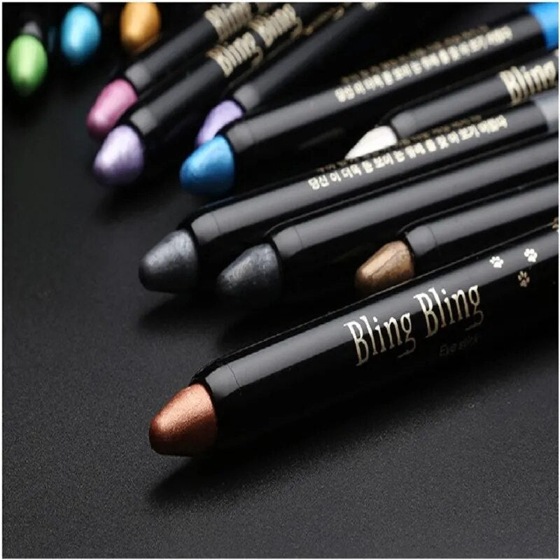 🐠Waterproof Pearlescent Eyeshadow Pencil Stick 15 Colors Lasting Glitter Shimmer Eye Shadow Pen Eyeliner Stick Eyes Makeup Tools