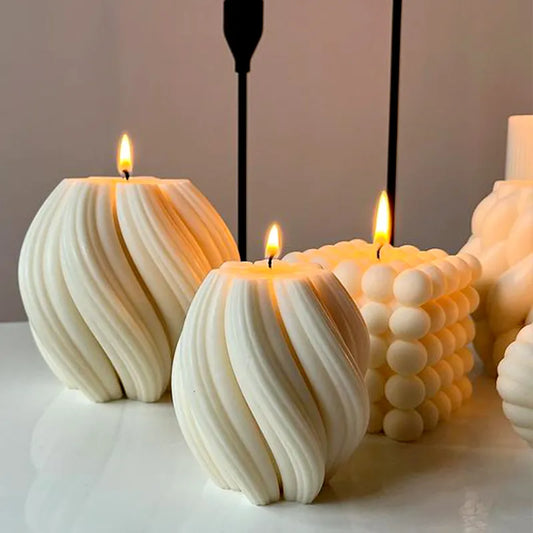3D Rotating Pillar Candle Silicone