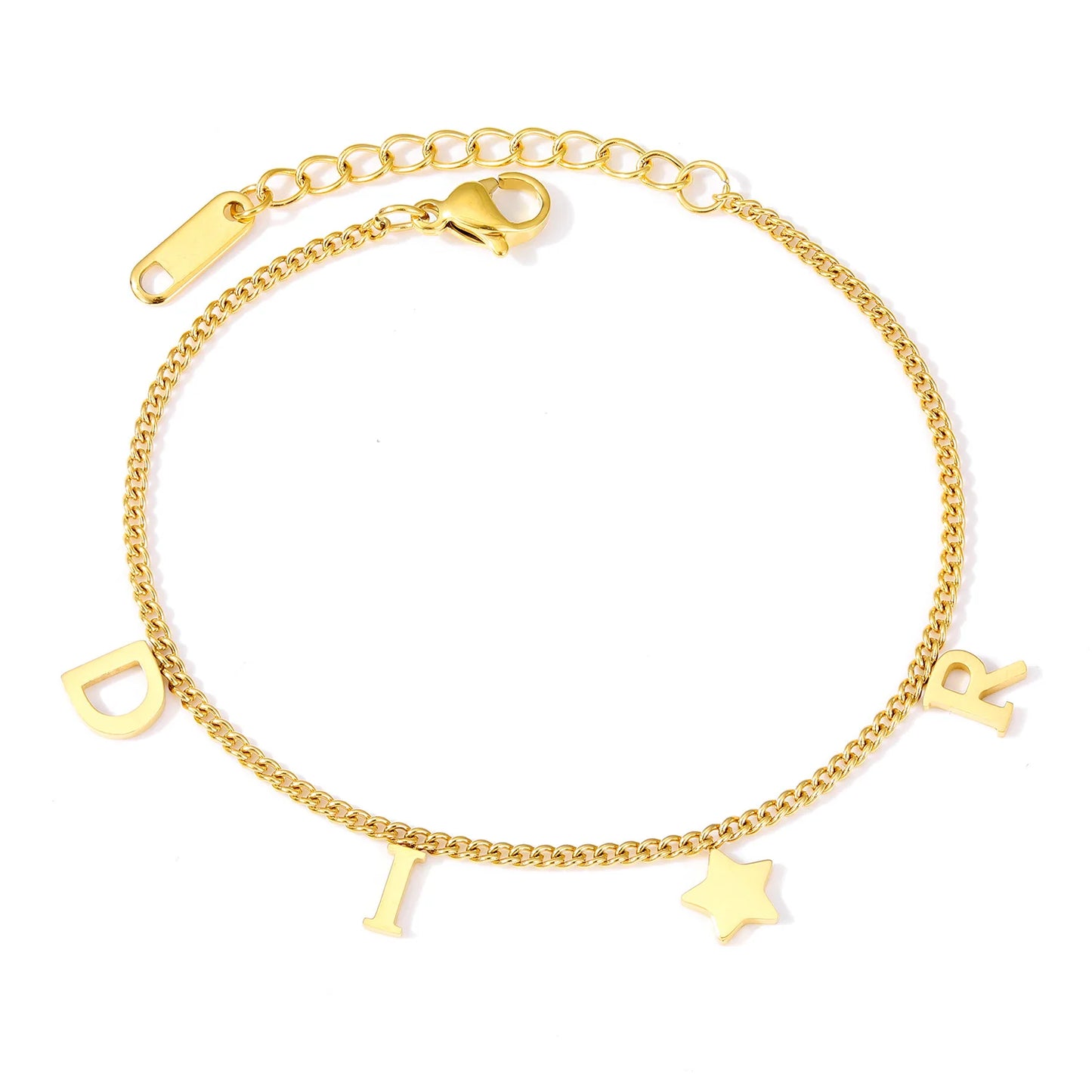 New Fashion Letter Star Pendant Bracelet Woman Simple Stainless Steel Bracelet Luxury Jewelry Accessories Gift