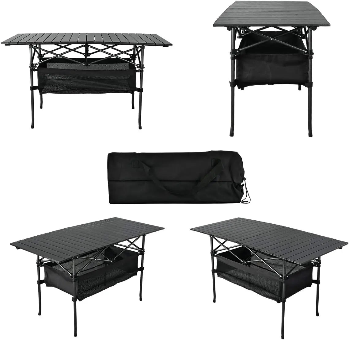 Outdoor Folding Portable Picnic Camping Table, Aluminum Roll-up Table with Easy Carrying Bag
