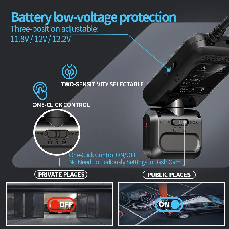 Parking Surveillance Partner for Dash Cam Radar & Hardwire Kit for 24H Parking Monitor in Car Suitable for a Variety of Ccar DVR