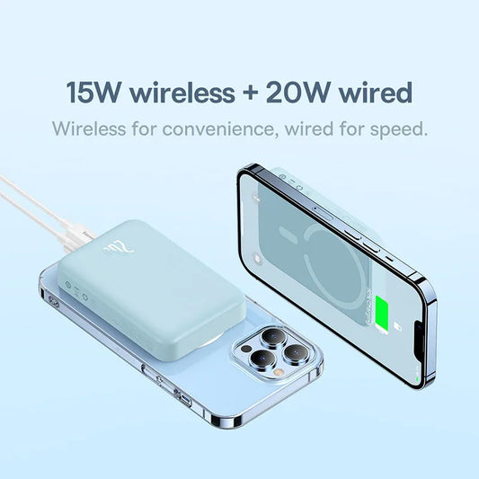 🌸Power Bank 10000mAh 20000mAh Mini Magnetic Wireless Fast Charge Auto-wake For iPhone 15 14 13  Pro Max Magsafe Powerbank