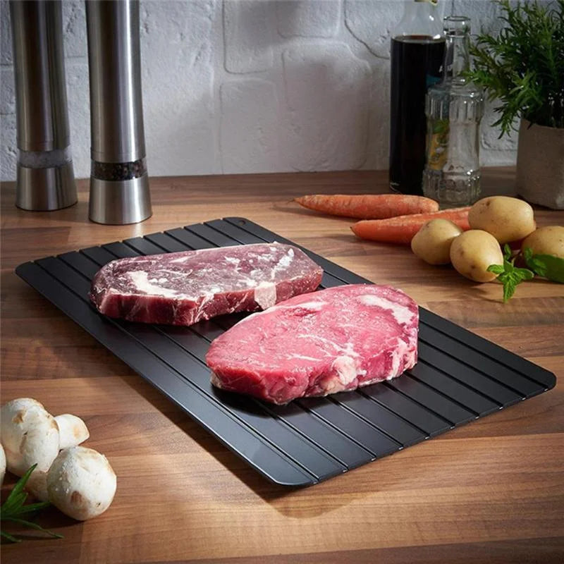 🌸1pcs Fast Defrost Tray Fast Thaw Frozen Food Meat Fruit Quick Defrosting Plate Board Defrost Tray Thaw Master Kitchen Gadgets