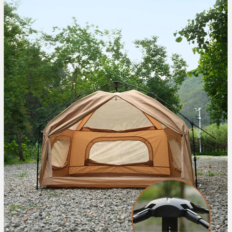 Outdoor Camping 5-8 People Thickened Rainproof, Sunscreen, and Sunshade Folding Portable Camping Tent Complete Equipment