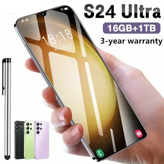 Ultra Mobile Phones 6.8 HD Screen SmartPhone 16G+1T 5G Dual Sim Celulares Android Unlocked 72MP 6800mAh Cell Phone