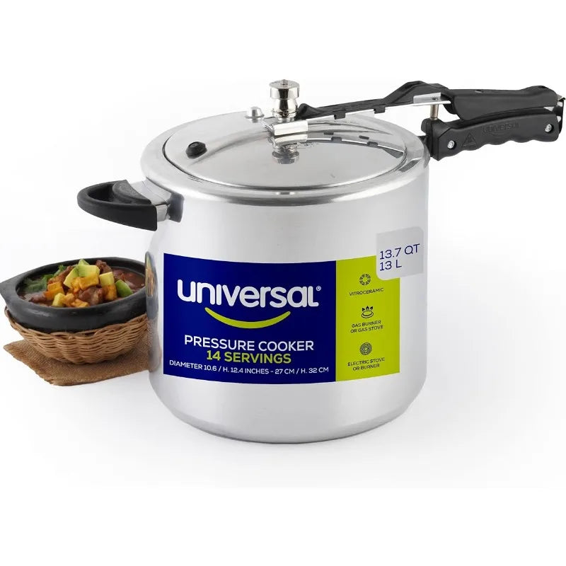 13.7 Quart / 13 Liter Pressure Cooker, Pressure Canner With Multiple Safety Systems and Heat Resistant Handles