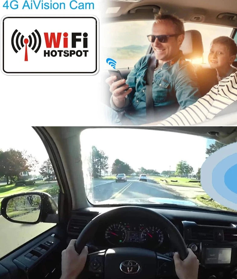 4G GPS DashCam JC400P Live Car DVR JIMIMAX Wifi Hotspot Vehice Cam 2 Stream Video Cut-Off Fuel 1080P Recorder Front & Inside Kit