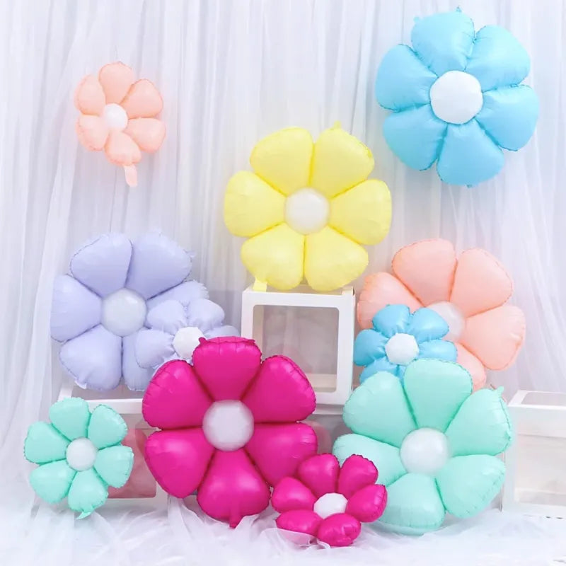 2pcs Candy Daisy Flower Balloons Sunflower Colorful Frangipani Air Ballon Baby Shower Kids Birthday Party Wedding Decorations