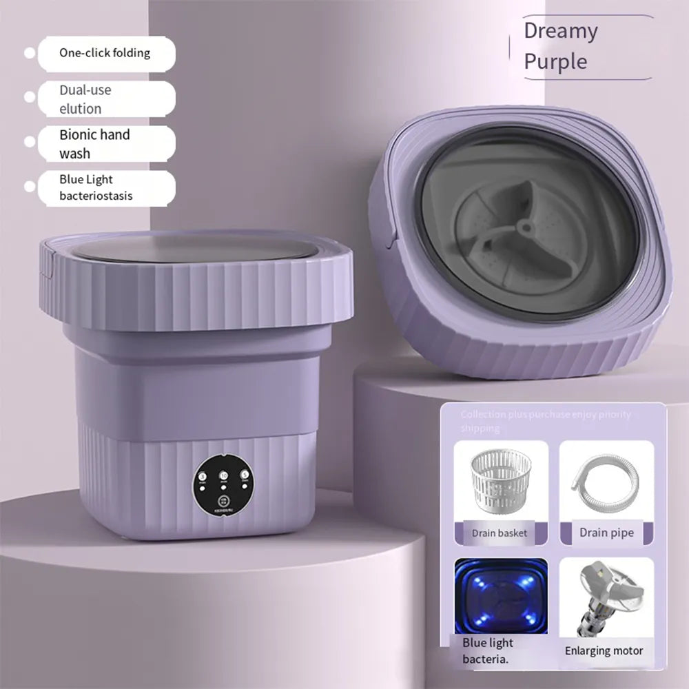 Spin Dryer Bucket for Clothes Travel Home Underwear Socks Mini Washer