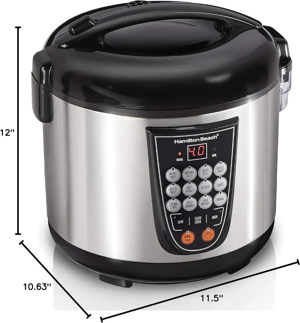 20-Cup Programmable Rice Cooker, Slow Cooker & Food Steamer with 14 Settings