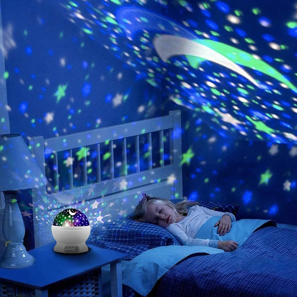Projector Night Light Rotating Sky Moon Lamp Galaxy Lamps Home Bedroom DecorationStarlight Christmas Lights for Kids Gift