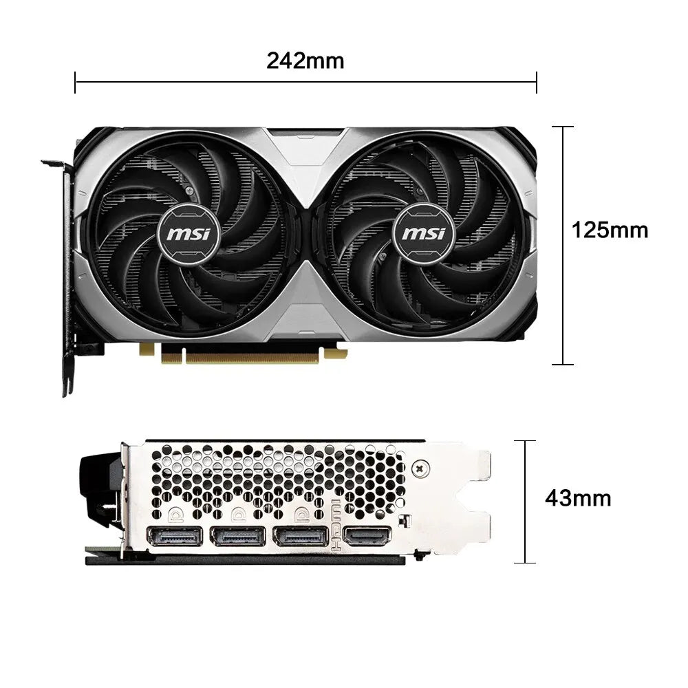 GeForce RTX 4070 VENTUS 2X 12G OC Gaming Graphics Card 12G GDDR6X 192Bit PCI Express 4.0 HDMI DP 8Pin Desktop Video Card New