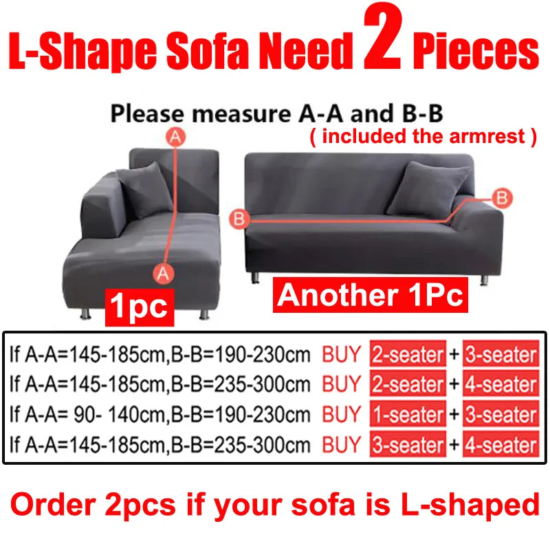 🎁Waterproof Sofa Cover 1/2/3/4 Seater Sofa Cover for Living Room Elastic Solid L Shaped Corner