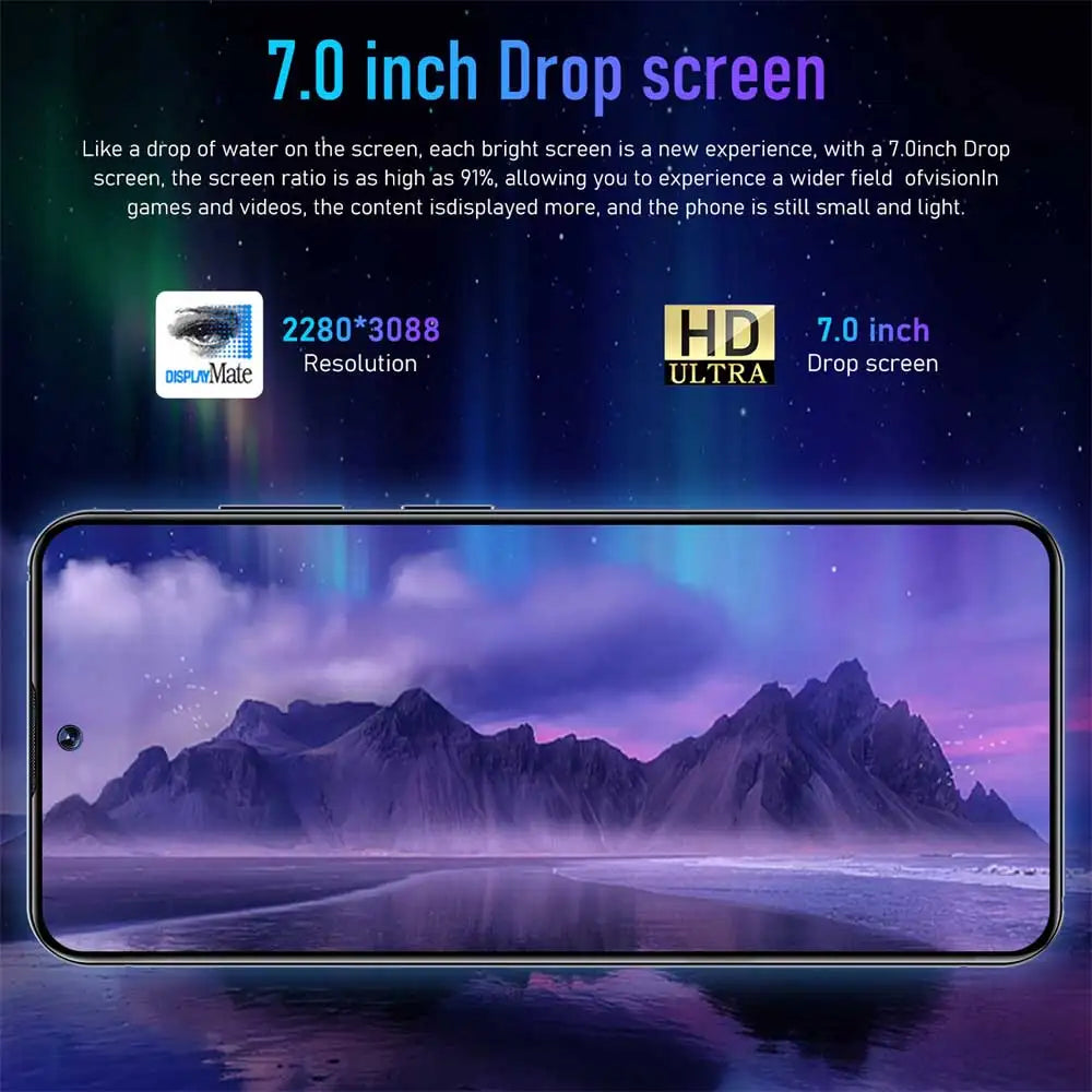 S24Ultra Cellphones 7.0 Inch 4G 5G Face ID Smartphone 16GB+1TB Smart Mobile Phones 7000mAh Cell Phone Android Global Version