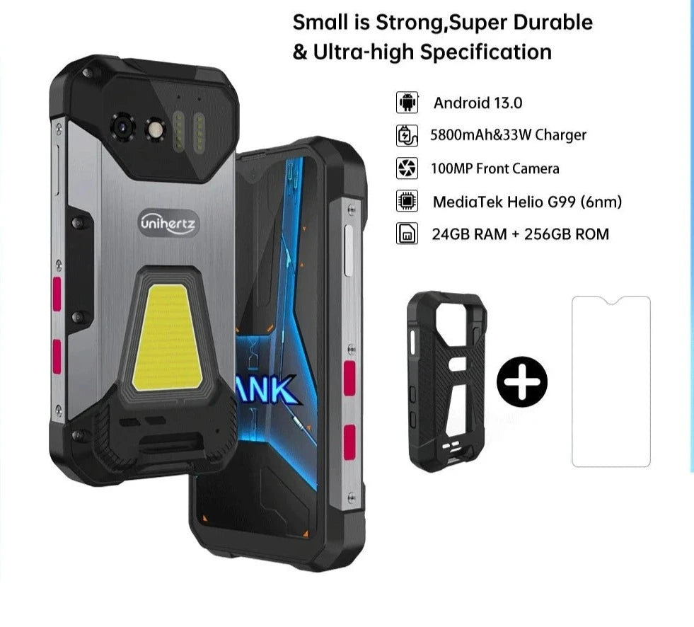 Mini1 Rugged Mini Phone 4.3" Display Android 13, Helio G99 Octa Core, 24GB 256GB, 100MP Cameras, 5800mAh,IP68