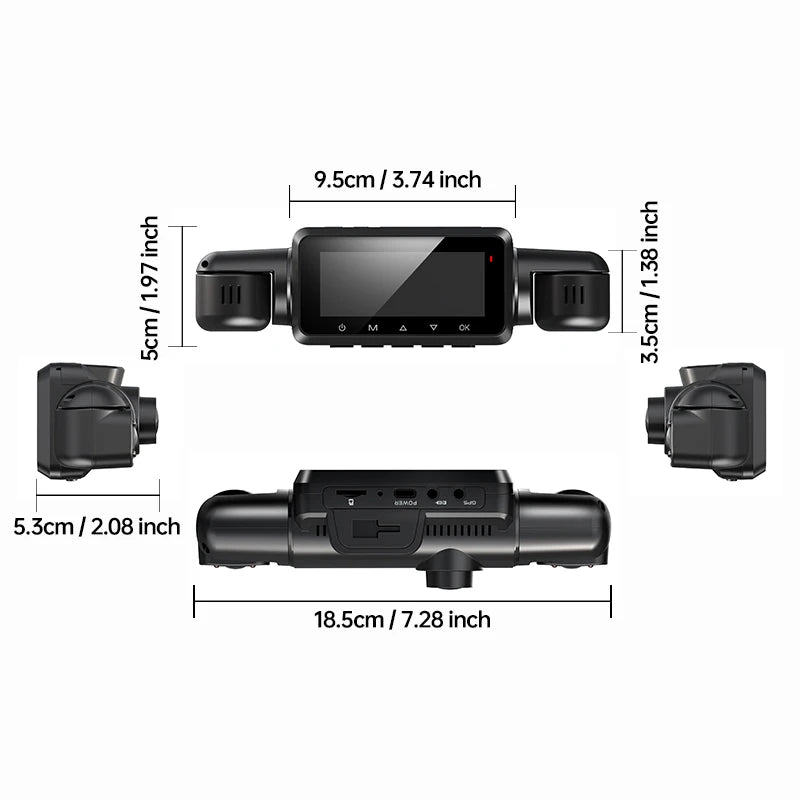 Car Dash Cam 4 Channel A99 FHD 1080P for Car DVR 360°Auto Video Recorder with Night Vision WiFi Support 256GB
