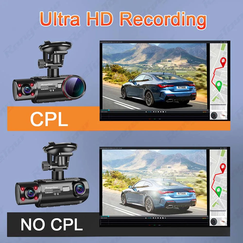 3 Channel 2K+2K+2K Dash Cam GPS WIFI CPL Sony Sensor Night Vision Dual Lens Car DVR with Rear View Camera 3 Lens Video Recorder