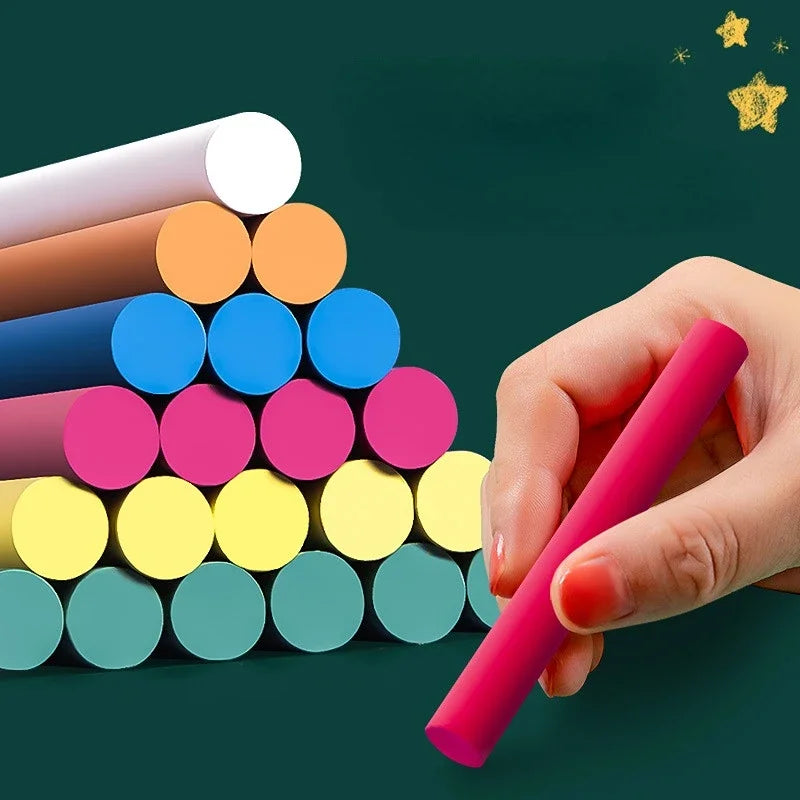 Color Painting Washable Boxed Non-toxic Supplies Round Dust-free Teacher Chalk Classroom Children's Graffiti