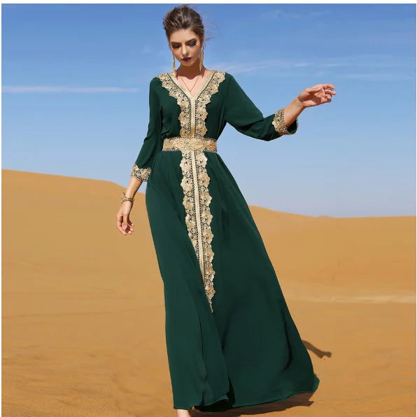 Ramadan Eid Chiffon Abaya Dubai Turkey Islam Muslim Long Dress Abayas For Women Robe Caftan Marocain De Soiree Femme Musulmane