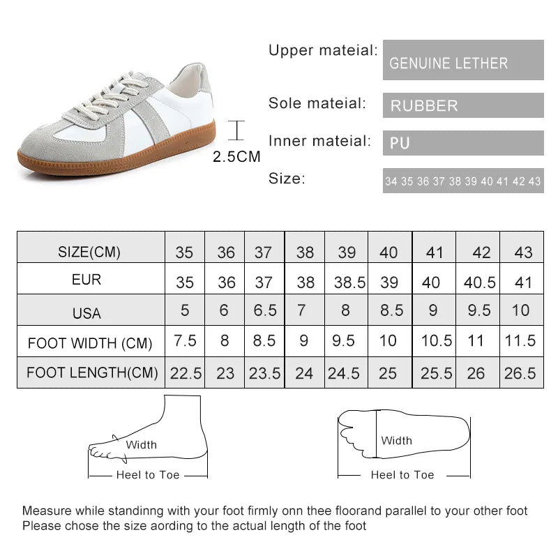Women's Sneakers 2023 New Genuine Leather Ladies Moral Training Shoes Casual Spring Flat Shoes Women