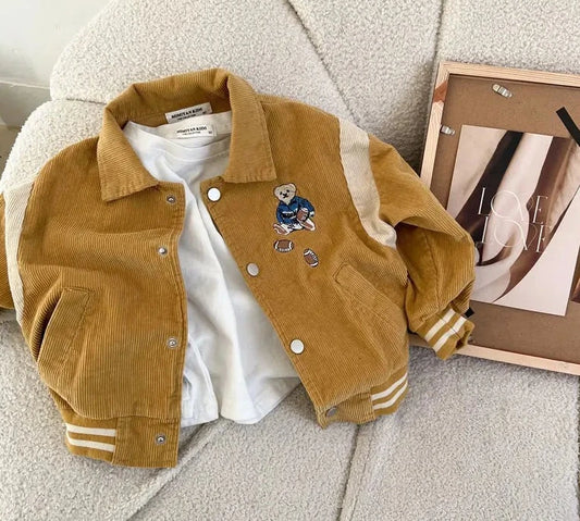 mimi😘 Corduroy Jackets for Baby Boys Girls Casual Spring Fall Outwear Toddler Kids Coat Clothes Sports Wear