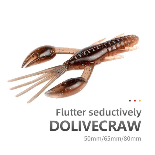 50mm 65mm 80mm DoliveCraw Fishing Lures Craws Shrimp Soft Lure Fishing Bait Wobblers Bass Lures Soft Silicone
