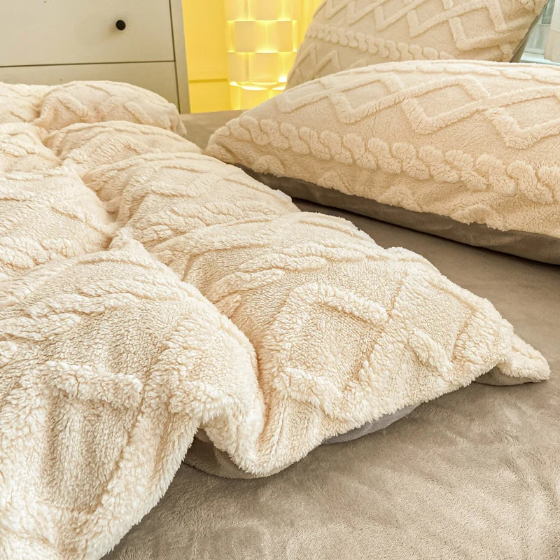 ☘️ Cover for Winter Super Warm Solid Color Comforter Cover Blanket Covers for Double Beds(without pillowcase)