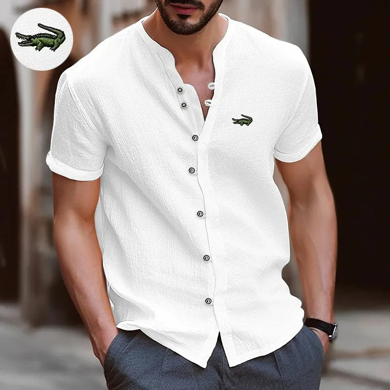 High Quality Men's Spring/Summer New Short Sleeve Cotton Linen Shirts Business Casual Loose Fitting T-shirt Shirts Top S-2XL