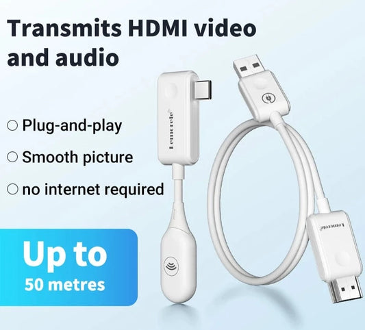 HDMI Wireless Transmitter Receiver Extender Kit 1080P@60HZ 50M Wireless Display Dongle for TV Camera Streaming Projecto