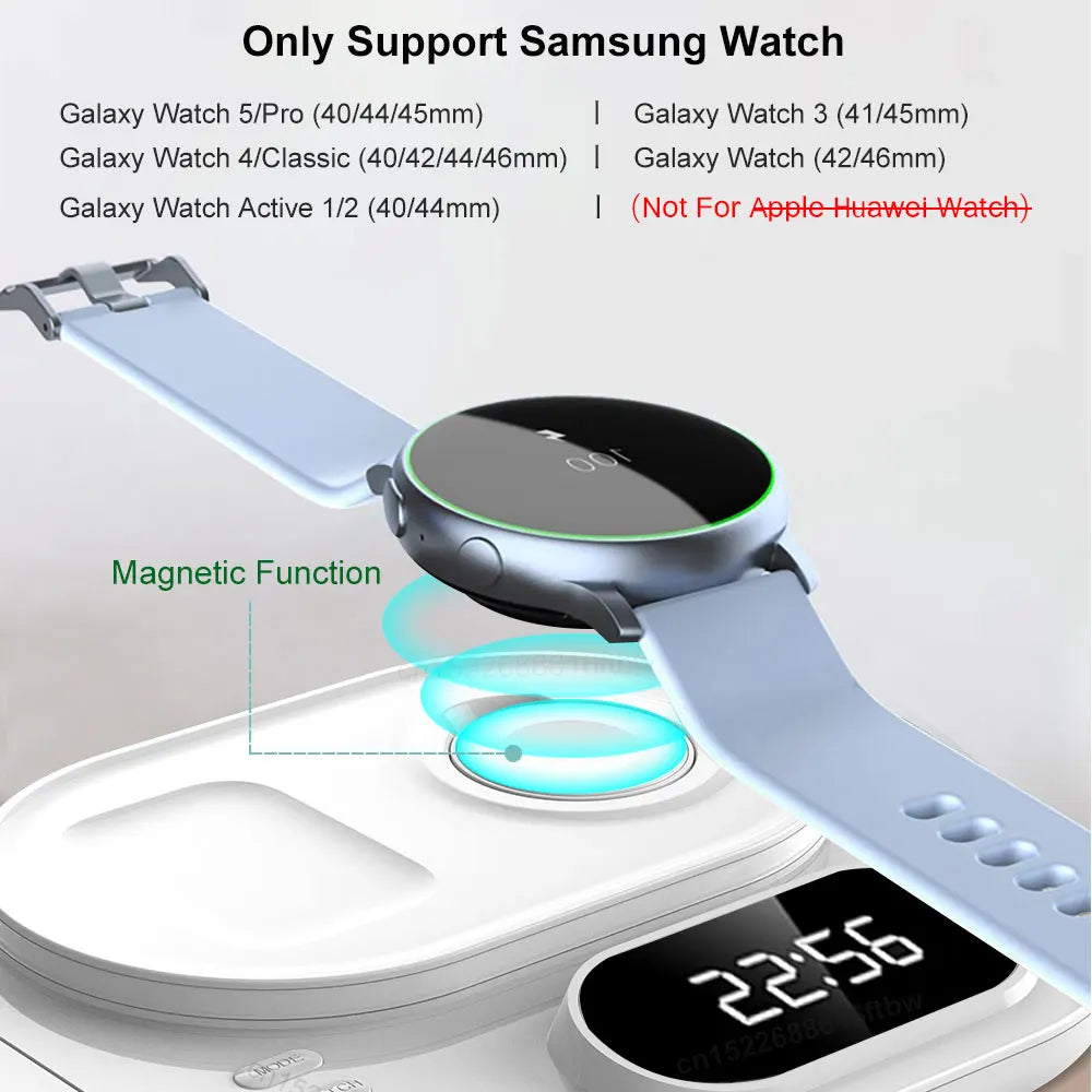 Wireless Charger 3 in 1 for Samsung 30W Qi Fast Charging Station for Samsung S22 Ultra Galaxy Watch 5 4 Charger Dock Foldable