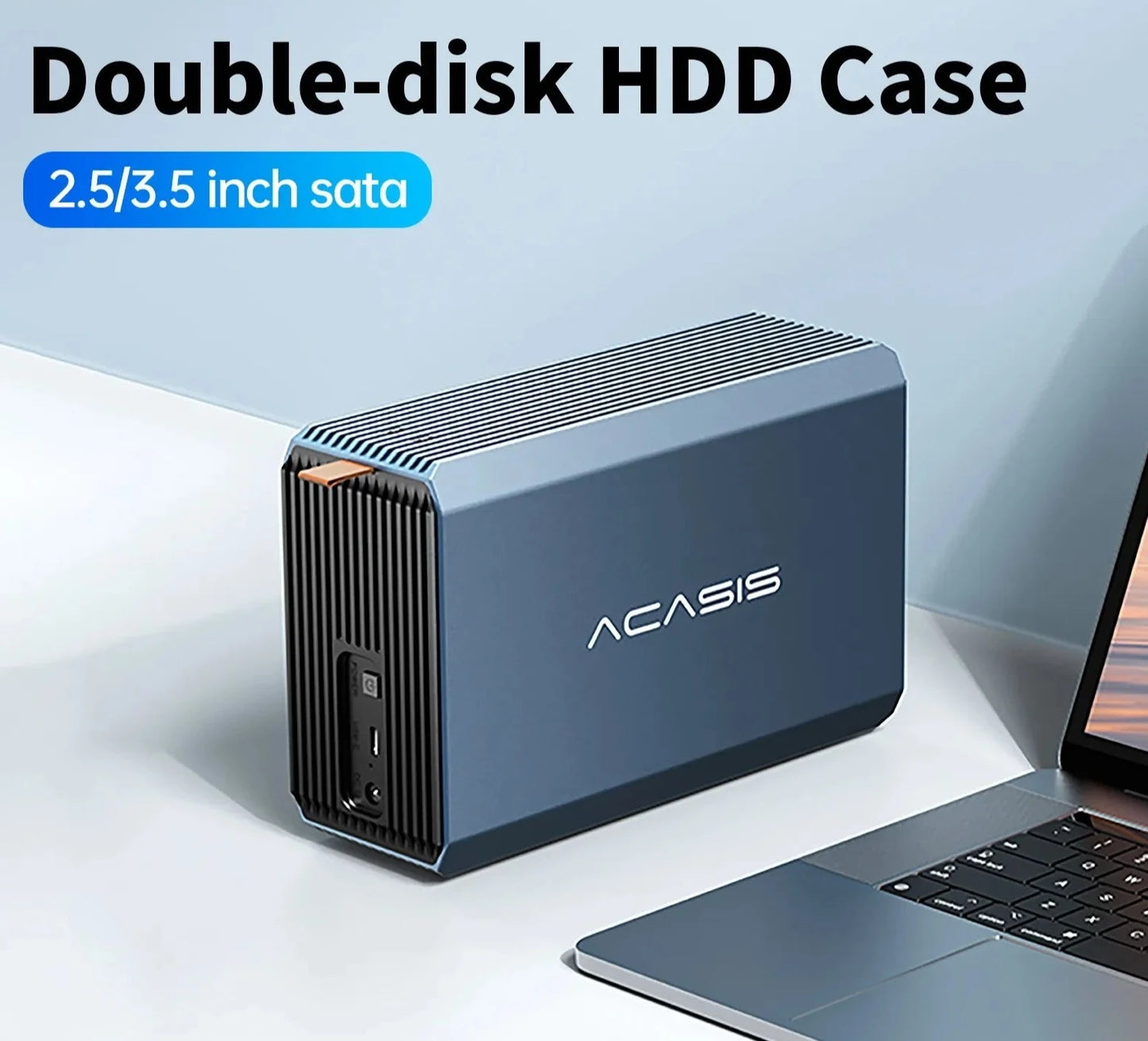 Acasis HDD Case 2.5/3.5 Inch Dual Bay External Hard Drive Enclosure Case HD Array SATA TO USB Hard Disk Array With RAID Function