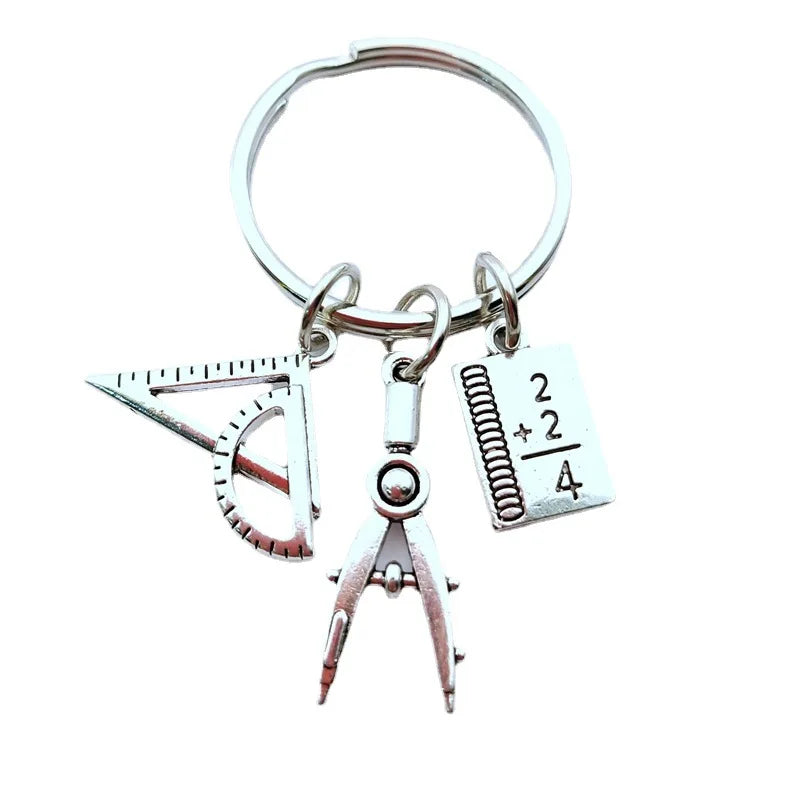 Ruler Compass Math Do What You Love Teacher Student KeyChain Teacher'S Day Gift Key Ring Pendant