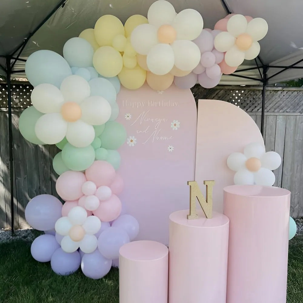 141Pcs Daisy Balloon Garland Arch Macaron Candy Colored Balloon Girls Princess Birthday Party Wedding Decor Baby Shower Supplies