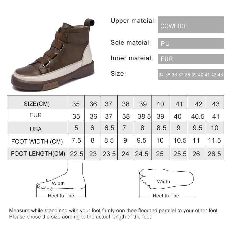Women winter Shoes Flat Genuine Leather 2024 Antique  Color Matching Front Tie Ladies Boots Trend Girl Student Shoes