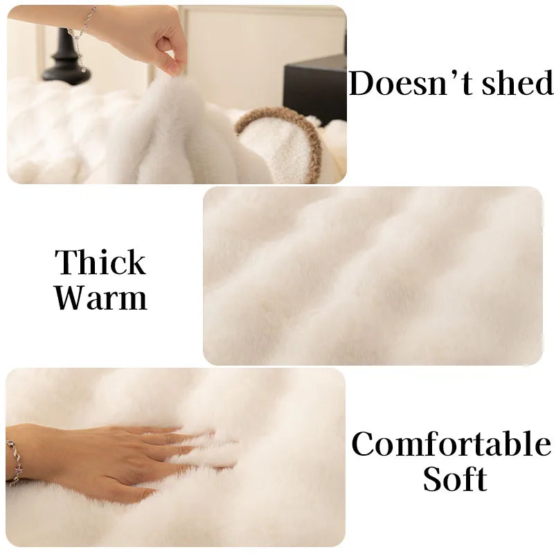 Thickened Rabbit Plush Sofa Cover Non-Slip Sofa Cover Living Room Decorative Sofa  Adjustable Sofa Cover Cushion Towel