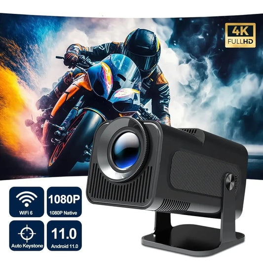 Alwtniet Android 11 390ANSI HY320 Projector 4K Native 1080P Dual Wifi6 BT5.0 Cinema Outdoor Portable Projetor Upgrated HY300