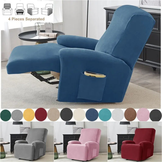 Stretch Recliner Sofa Cover Soft Velvet Lazy Boy Armchair Covers Elastic Non Slip All-inclusive Sofa Slipcovers for Living Room
