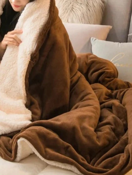 Winter Bed Blankets Solid Color Fleece Blankets Throws Adult Thick Warm Sofa Winter Blanket Super Soft Warm Duvet Cover Luxury