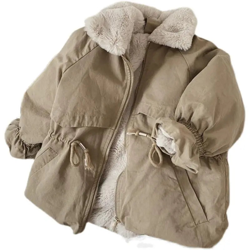 mimi 🍒Baby Boys  Coat Autumn Winter Coats Fur Jackets for Girls Cute Warm Jacket Children Snowsuit Fashion